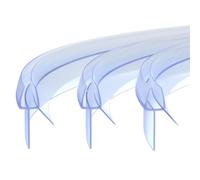 Zocipro 3 Pièces Joint Porte Douche, 40cm PVC Joint Porte de Baignoire Courbé pour Portes en Verre de 4-6mm avec Lèvre en Caoutchouc de 20mm