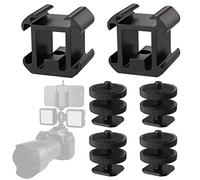 Zocipro 6 Pcs Adaptateur Griffe Caméra,De Triple Griffe De Support, Adaptateur Griffe Caméra 1/4 Pouce Filetage Hot Shoe Adaptateur Vis,pour Moniteurs, Microphones, Enregistreur de Vidéo
