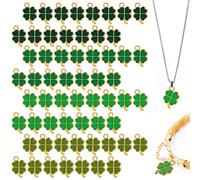 Zocipro 60 Pièces Portebonheur Trèfle à Quatre Feuilles,Métal Pendentif pour Bijoux Bricolage/Porte-clés,Petits Cadeaux Bricolage pour Adieu Collègues,Cadeaux de Remerciement,Cadeaux de Fin D'études