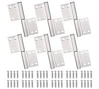 Zocipro 6Pcs Charnières Porte Placard Charniere Inox avec Vis, Charniere Portes Pliantes Intérieures et Extérieures, Charnières Meuble Armoire, Chambre à Coucher, Fenêtre, Cabinet