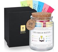 Zocipro Boîte à Bible, 90 Versets Bibliques Allemande, Versets Bibliques en Verre, Espoir Jar, Cadeau Chrétien, Cadeau Biblique de Pâques pour Homme Femme
