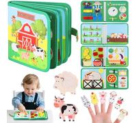 Zocipro Busy Board Montessori Jouet Enfant 1 2 3 Ans, Thèmes de la Ferme Planche d'Activités, Jouet Éducatif Sensoriel Préscolaire, Jouets de Voyage Cadeaux pour Tout-Petits