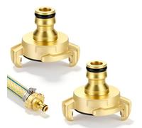 Zocipro Lot De 2 Adaptateurs En Laiton Raccord Rapide Vers Raccord Enfichable, Compatible Geka, Connecteur De Tuyau D’Arrosage Antirouille Et Étanche, Compatible Gardena