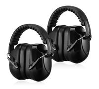 Zocipro Lot de 2 Casque Anti Bruit, Pliable Réglable Confortable | Une Atténuation de SNR 31dB, Serre-tête Souple avec Mousse épaisse Antibruit pour Construction, Tonte, Tir Sportif, Noir