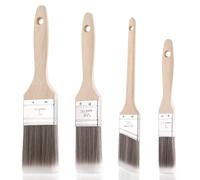 Zocipro Lot de 4 pinceaux plats et angulaires de 25 mm/38 mm/50 mm, pinceau pour peinture sur murs et plafonds, pinceaux à vernis pour bois, armoire, châssis, meubles