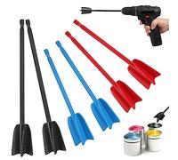 Zocipro Lot de 6 Mélangeurs époxy pour Perceuse, Palettes de Mélangeur de Peinture Réutilisables, Outil de Mélange pour Mélanger la résine époxy, la Peinture en Céramique (Rot, Blau,Schwarz)
