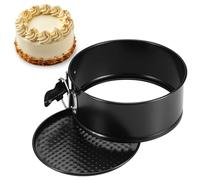 Zocipro Moule à Charnière 15 cm Rond, Petit Moule à Gâteau avec Revêtement Antiadhésif, Petits Moules à Gâteau à Fond Plat pour la Cuisson de Gâteaux, Noir