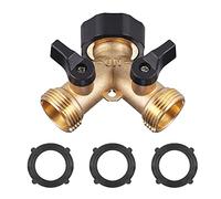 Zocipro Robinet Double Sortie Machine à Laver, Répartiteur de Robinet de Jardin en Laiton, Raccord en Y, 3/4 Pouces pour Connexion de 2 Appareils