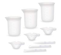 Zocipro3PCS 100ml Tasses à Mesurer Globelet en Résine Silicone, 3PCS Barres à Mélanger Bâtonnet pour Mélanger Peinture, 3PCS 10ml Tasses à Mélanger pour DIY, Moule de Moulage Résine Epoxy, Total 9 PCS