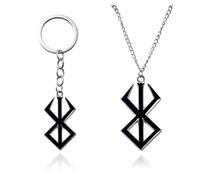 ZoCKZ Lot de 2 colliers avec pendentif symbole berserk du guerrier fou de la mythologie viking nordique - Bijoux tendance - Noir, Zinc, Pas de gemme