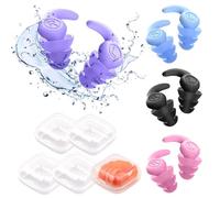 ZOCONE 5 Paires Bouchons d'Oreille de Natation Adultes, Bouchons d'Oreilles en Silicone Réutilisables, pour Natation Bouchons d'Oreille étanches, Douche, Surf, Plongée protection (5 Couleurs)