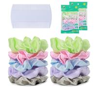ZOCONE Lot de 10 Chouchous Anti-Poux Large Bande + Peigne à Lentes Extra-Fin - Élastiques Naturels Anti-Poux - Adaptés aux Femmes - Doux, Élastiques et Efficaces