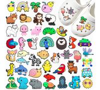 ZOCONE Lot de 45 badges de chaussures animaux de dessin animé PVC chaussures pour sabots accessoires cadeau adulte chaussures charmes d'été frais décoration de chaussures DIY