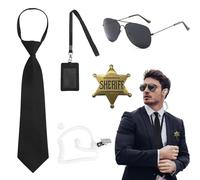 ZOCONE Men in Black Deguisement, MIB Agent Costume Accessoires, Ensemble de Costumes de Services Secrets