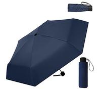 ZOCONE Mini Parapluie de Voyage, Mini Parapluie Ultra-Léger Portable Compact Parapluie Pliant Parapluie de Voyage, 99% UV Résistance & 100% Imperméable, bleu marine, 18 cm, Élégant