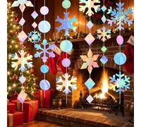 ZOCOYUU Guirlande de fanions en papier à suspendre pour Noël, anniversaire, mariage, fête prénatale 15,7 m