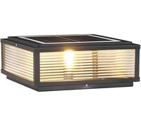 ZOCWJK Lampes solaires d'extérieur en aluminium, noir, pour jardin, avec couvercle de poteau LED, résistant à la pluie, pour porte de rue, P (20 cm)