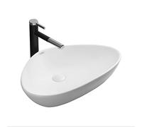 ZOCWJK Lavabo de salle de bain triangulaire au-dessus du comptoir en porcelaine et céramique pour salle de bain - Bol de comptoir de salle de bain blanc (blanc-B