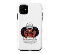 Zodiac Cancer Inspired Afro Women White Grey Cap Black Girl Coque pour iPhone 11