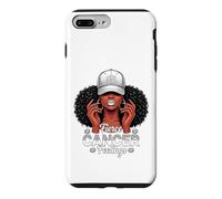 Zodiac Cancer Inspired Afro Women White Grey Cap Black Girl Coque pour iPhone 7 Plus/8 Plus