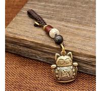 Zodiac cheval cinq empereurs argent pendentif, porte-clé de chat chanceux avec chinois Feng Shui pièces de monnaie, richesse Fortune porte-clés, accessoire de charme propice