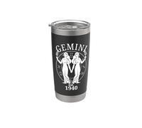 Zodiac Gemini Twins nés en 1940 Gobelet isotherme en acier inoxydable double paroi