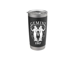 Zodiac Gemini Twins nés en 1947 Gobelet isotherme en acier inoxydable double paroi