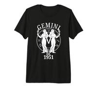 Zodiac Gemini Twins nés en 1951 T-Shirt Haut de Gamme