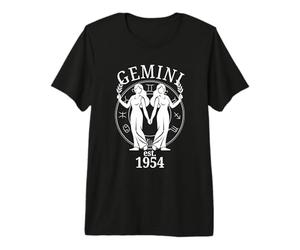 Zodiac Gemini Twins nés en 1954 T-Shirt Haut de Gamme