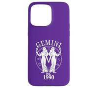 Zodiac Gemini Twins nés en 1990 Coque pour iPhone 15 Pro Max