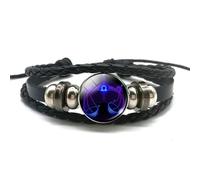 Zodiac Signs Spirit Bracelet | 12 Constellation PU Leather Bracelet | Handmade Woven Multilayer Adjustable Constellation Zodiac Bracelets Unisex,Glow in the Dark Zodiac Wristbands Gifts (Libra)