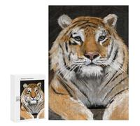 Zodiac Tiger Art Puzzle 300 pièces, édition collector, style peinture à l'encre chinoise pour affichage à la maison