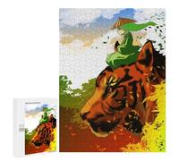 Zodiac Tiger Art Puzzle 500 pièces, édition collector, style peinture à l'encre chinoise pour affichage à la maison