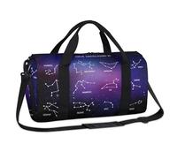 Zodiacal Constellations Sac de sport Sac de sport Constellations Galaxy Weekend Sac fourre-tout décontracté Sac fourre-tout Voyage Gym Bagage Sac de sport pour enfants filles garçons femmes hommes