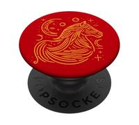 Zodiaque Chinois Année du Cheval Feu Cheval Lunaire Nouvel an PopSockets PopGrip Adhésif