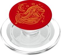 Zodiaque Chinois Année du Cheval Feu Cheval Lunaire Nouvel an PopSockets PopGrip pour MagSafe