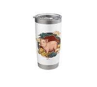Zodiaque chinois cochon chanceux Gobelet isotherme en acier inoxydable double paroi
