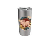 Zodiaque chinois cochon chanceux Gobelet isotherme en acier inoxydable double paroi