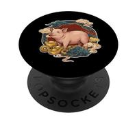 Zodiaque Chinois Cochon Chanceux PopSockets PopGrip Adhésif