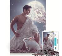 Zodiaque︰ Le Lapin de la Lune Puzzle 1000 Pièces Adulte Jeu de Concentration et de Découpe de Haute Précision Activité Créative à Partager avec Les Êtres Chers (50x75cm)