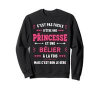 Zodiaque Signe Astro Fille Humour Princesse Je suis bélier Sweatshirt
