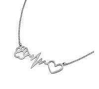 ZOE 61 Collier avec pendentif chien | Amour pour les animaux | Collier en acier avec pendentif chien | Pour l'aimer comme il vous aime|, unica, Acier inoxydable, Pas de gemme