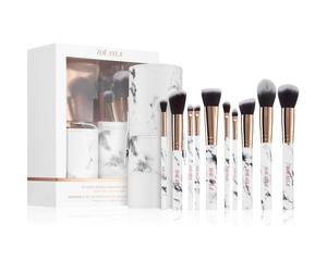Zoë Ayla Makeup Brush Set Marble 10 Piece kit de pinceaux avec étui