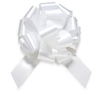 Zoe Deco Grand nœud de Voiture (Blanc Brillant, 46 cm), nœud géant pour Voiture, nœud d'anniversaire, Grand nœud Blanc, nœud pour Cadeaux, nœuds de Mariage pour Voitures, Emballage Cadeau, Grand nœud