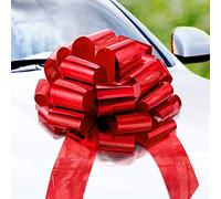 Zoe Deco Grand nœud de Voiture (Rouge, 46 cm / 18"), nœuds Cadeaux, nœud d'anniversaire, nœud de Voiture énorme, Grand nœud Rouge, nœuds de Noël pour Voitures, Emballage Cadeau et Grand nœud Cadeau