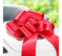 Zoe Deco Grand nœud de voiture - Rouge, 76,2 cm - Nœud géant en voiture pour anniversaire, Noël, réception de mariage, fête surprise - Grand emballage cadeau pour un énorme cadeau
