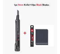 Zoecor-Couteau Utilitaire De Poche Portable,Boîte Rétractable,Freins À Papier,Cutter,Fournitures D'art Pour Le Bureau,9mm/18mm - Type 9mm Knife 10bblade