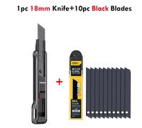 Zoecor-Couteau Utilitaire De Poche Portable,Boîte Rétractable,Freins À Papier,Cutter,Fournitures D'art Pour Le Bureau,9mm/18mm - Type 18mm Knife 10bblade