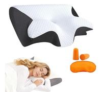 Zoefun Oreiller Apnée du Sommeil, Oreiller Anti Ronflement et Apnée Positionnelle, Coussin Ergonomique Cervical Mémoire de Forme pour Dormeurs de Côté, de Dos et sur Le Ventre (Noir)