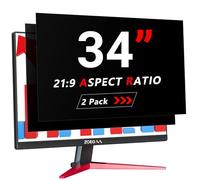 ZOEGAA Lot de 2 films de protection d'écran incurvés de 34 pouces 21:9 conçus et fabriqués en usine, filtre de confidentialité amovible et film de protection anti-lumière bleue pour HP Dell Acer Asus